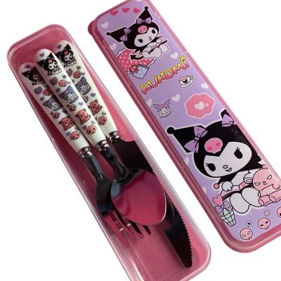 Set cubiertos Kuromi + estuche