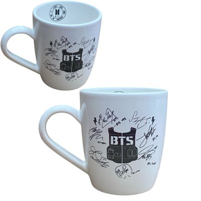 Taza BTS - Autógrafos - Blanco